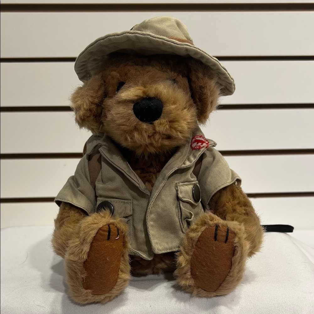 Charming Jungle Joe Explorer Stuffed Bear with Hat